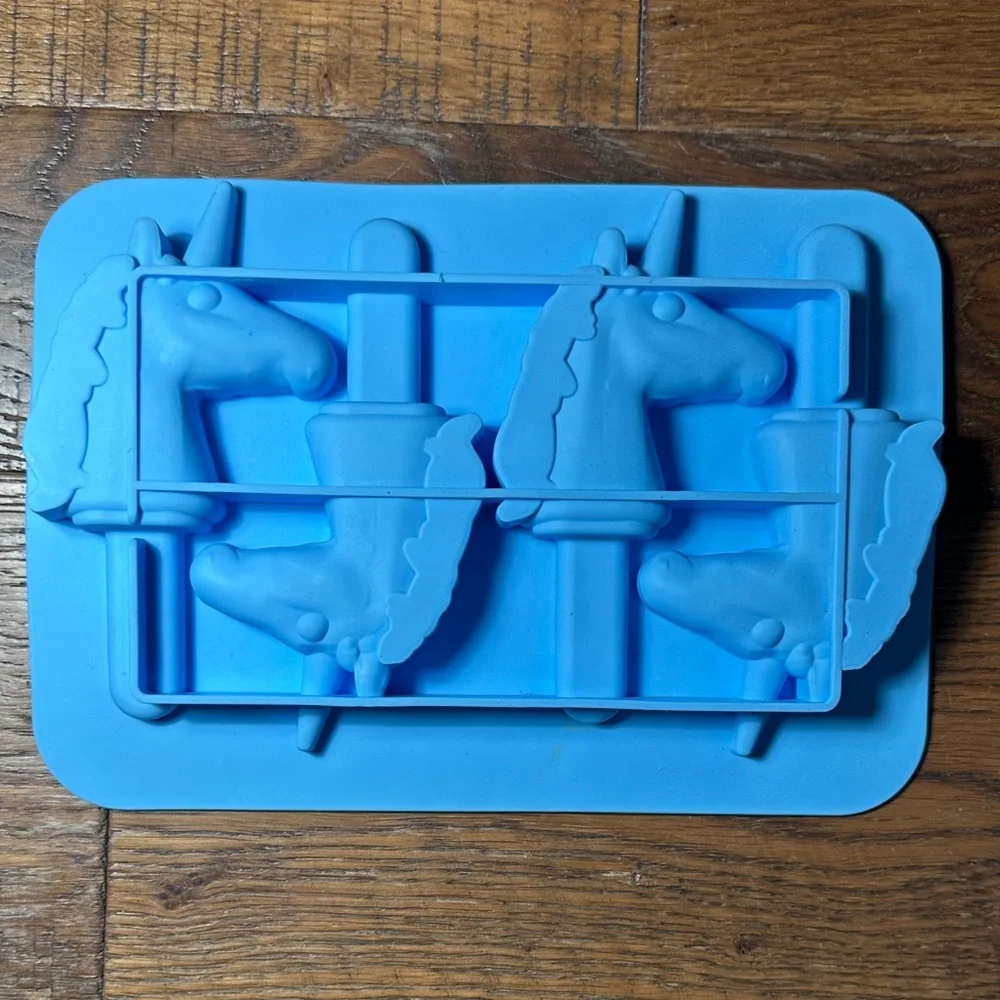 Williams Sonoma Blue Unicorn Ice Pop Silicone Mold